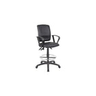 Nicer Furniture Multi-Function PU Drafting Chair-Upholstered In Black PU Leather plus adjustable arms and a 20-Inch Diameter Chrome Foot ring