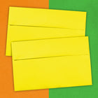 JAM Paper A10 Invitation Envelopes, 6 x 9.5, Brite Hue Yellow Recycled, 100 Pack (28038g)-Closure: Gum