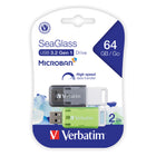 Verbatim SeaGlass 64 GB USB 3.2 Gen 1 Flash Drive - Green/Grey - 2 Pack-Windows 7, Mac OSX 10.1, Linux Kernel 2.6 or higher