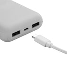 General Supply Goods + Co 10000mAh Dual USB Power Bank - Silver Grey-Up to 3 devices