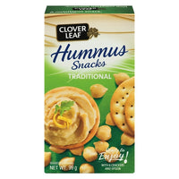 Clover Leaf Hummus Snack Kit 99g-Snack contains a can of delicious and traditional hummus, 6 crackers and a spoon