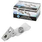 Merangue Alligator Badge Clips, 100 Pack (1008-3102-00-000)-Metal clip with plastic snap loop for name badge