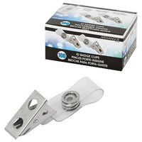 Merangue Alligator Badge Clips, 100 Pack (1008-3102-00-000)-Metal clip with plastic snap loop for name badge