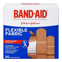 Band-Aid Fabric Assorted Bandaids, Family Pack, 50 Pack-Covers & protects wounds