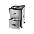 Storex Deluxe File Cabinet with Lock, Metal Accent Panels, Extra Storage-A rollaway cover keeps supplies within reach and out of sight