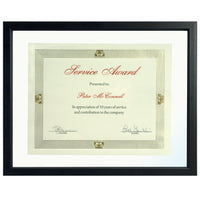 First Base St. James Awards & Certificate Floating Frame - Black - 15" W x 12" H - For 8 1/2" x 11" Certificates-For 11 x 8 1/2" (28 x 22cm) certificates, awards and photos
