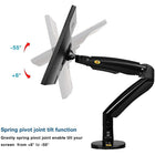 North Bayou 22"-35" Gas Strut Monitor Desktop Mount with USB Port - F100A-Rotation: 360 degrees, Swivel: 180 degrees, Tilt: + 8  degrees - 55  degrees