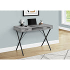 Monarch Specialties 7792 42" Computer Desk - Grey/Black Metal-Solid construction providing a rich, full look in the home office space of your small home, apartment or condo