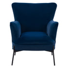 CorLiving LSS-201-C Elwood Wingback Accent Chair in Blue-Beautifully upholstered in soft luxe velvet fabric