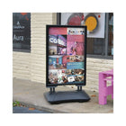 Azar Displays Weighted Black Sidewalk Sign (300249)-Made with a plastic base and metal frame