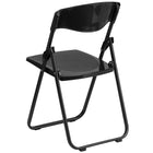 Flash Furniture HERCULES Series Heavy Duty Black Plastic Folding Chair with Built-in Ganging Brackets-Black Plastic Seat and Back