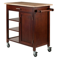 Winsome Wood Marissa Kitchen Cart (94543)-Overall dims 36.18"W x 18.50"D x 34.61"H