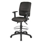 Nicer Interior Multi-Function Fabric Drafting Chair - Adjustable Arms - Black-Back angle and seat angle lock allows the back and seat to be adjusted and locked throughout the range for your desired support and position