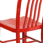 Flash Furniture Red Metal Indoor-Outdoor Chair-Galvanized Steel Construction