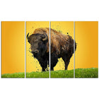 Designart Lone Bison Canvas Art Print, 5 Panels, (PT2326-271)-Print