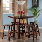 Winsome Orlando 5-Piece Set High Table with Saddle Seat Stools, (94548)-Dining Table Set