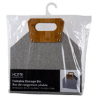 Truu Design Foldable Storage Bin with Bamboo Handle - 13" x 13.4" - Grey-Made of high-quality, durable and safe woven paper and the handles are made of natural bamboo