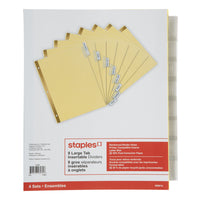 Staples InsertableTab Dividers - 8 Tabs - Clear - 4 Pack-Oversized tabs can hold two lines of type