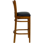 Flash Furniture HERCULES Series Vertical Slat Back Cherry Wood Restaurant Barstool - Black Vinyl Seat-Vertical Slat Back Design