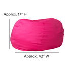 Flash Furniture Oversized Solid Hot Pink Bean Bag Chair-Spot Clean with Damp Cloth