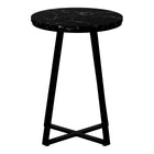 Monarch Specialties 2179 Accent Table - 22"H/Black Marble/Black Metal-Bring a modern tone to your living room, office space, family room or den with this stylish black marble-look / black metal round top end table
