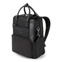 Bugatti Moretti Collection Backpack Nylon - Black (BKP2167BU-BLACK)-Black nylon with vegan leather trim