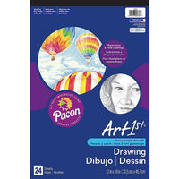 Pacon Art1st White Drawing Paper Pad, 18" x 12"-Size: 12"(H) x 18"(W)