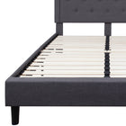 Flash Furniture Roxbury Queen Size Tufted Upholstered Platform Bed - Dark Grey Fabric-Dark Grey Fabric Upholstery