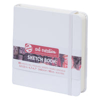 Talens Art Creation Hardbound Sketchbook - 4.7" x 4.7" - Square White Cover - 80 Pages-White hard cover sketchbook featuring ivory artist quality paper