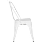 Nicer Furniture Stackable Industrial Tolix A Style Side Chair - Metal - White-Good for both indoor and outdoor use.