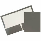 JAM Paper Glossy Two Pocket Presentation Folders, Grey, 100 Pack (31225352D)-Gray