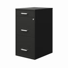 Hirsh 3-Drawer Metal Organizer File Cabinet with Pencil Drawer - Black-Smooth patented glide suspension with three-quarter drawer extension