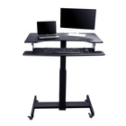 Rocelco 40" Mobile Adjustable Height Standing Desk w/ Enhanced Vertical Range-Wide 40" top can hold up to 2 monitors, a laptop and more.