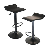 Winsome Obsidian Adjustable Swivel Air Lift Stool, Backless, Black PVC Seat-Adjustable seat height between 22.68" to 30.79". Swivel at 360 degree