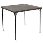 Flash Furniture 34" Square Bi-Fold Dark Grey Plastic Folding Table with Carrying Handle-2.83' Folding Table