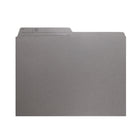 Hilroy File Folders - Letter Size - 9" x 11 3/4" - Grey - 100 Pack-Half cut, reversible