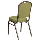 Chaise de banquet HERCULES empilable, dossier couronne, tissu citron, siège épais 2,5 po, cadre or filonien (FD-C01-GV-8-GG)-Conception à dossier couronne