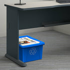 Storex Plastic Recycling Bin, Blue, 5.5 gal-Ideal for under-desk use for recycling papers, cans, newspaper, glass, cardboard, plastic bottles, and more