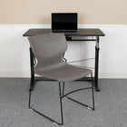 Flash Furniture HERCULES Series Grey Full Back Stack Chair with Black Powder Coated Frame-Limited Lifetime Warranty on Frame