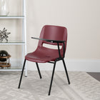Flash Furniture Ergonomic Shell Chair, Burgundy, Left Handed Flip-Up Tablet Arm (RUTEO1BYLTAB)-Flash Furniture 5 Year Limited Product Warranty