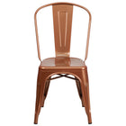Flash Furniture Copper Metal Indoor-Outdoor Stackable Chair-Stackable Bistro Style Chair