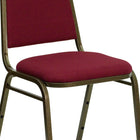 Flash Furniture HERCULES Trapezoidal Back Stacking Banquet Chair in Burgundy Fabric - Gold Vein Frame-Seamless Back Panel