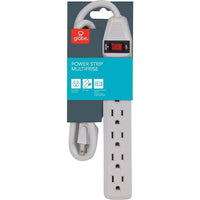 Globe 6-Outlet Power Bar, 2', White-The safe and convenient way to manage power
