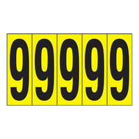 Accuform Signs Identify Locations, Supplies & Tools, Individual Letter & Number Markers, 9, 3-7/8", 10 Pack-Character 9