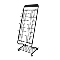 Futech BRH-16 16 Pockets Rolling Brochure Holder - 48" x 19-1/2" x 16" - Black-The Futech BRH-16 Rolling Brochure Holder is a 16-Pocket rack for print display. The BRH-16 is equipped with 4 casters for mobility. If you're looking to advertise your product, company, or general information through print display, this rack is a great start for advertising.
