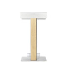 Urbann Y55 Lectern With Wheels - Natural Wood, Aluminum Grey-Use: Speeches