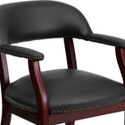 Flash Furniture Black Vinyl Luxurious Conference Chair with Accent Nail Trim-Contoured Cushions