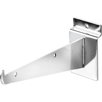 Wamaco 6" Slatwall Shelf Bracket, Chrome, 10 Pack-Ideal for glass, wood and melamine shelves for product display