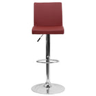 Flash Furniture Contemporary Burgundy Vinyl Adjustable Height Barstool with Panel Back & Chrome Base-Contemporary Style Stool