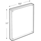 Azar Displays 11" x 8.5" Vertical/Horizontal Block Acrylic Sign Holder, Clear (104436)-Strong, durable silver magnets in each corner